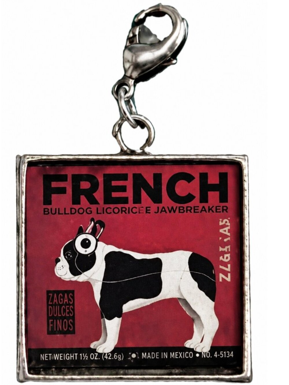French Bulldog Records Charm for Purse, Zipper Pull, Backpack, Etc. by Demdaco